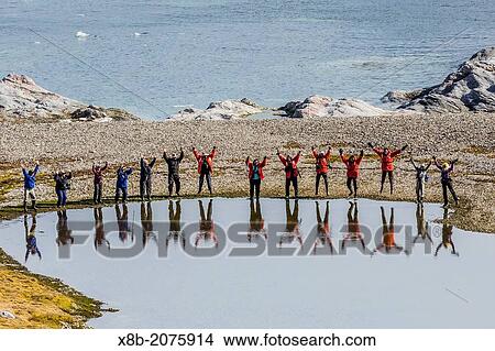 Guests from the Lindblad Expedition ship National Geographic Explorer in Hornsund in the Svalbard Archipelago, Norway. View Large Photo Image Picture - Guests from the Lindblad Expedition ship National Geographic Explorer in Hornsund in the Svalbard Archipelago, Norway.. Fotosearch