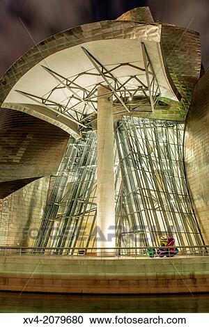 Guggengeim Art Museum of Bilbao by night, Biscay, Basque Country, Spain. View Large Photo Image Stock Image - Guggengeim Art Museum of Bilbao by night, Biscay, Basque Country, Spain.. Fotosearch
