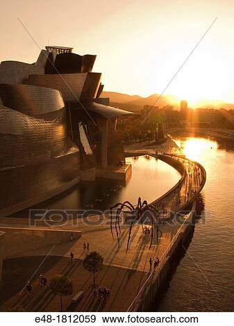 GUGGENHEIM MUSEUM OF MODERN ART NERVION RIVER BILBAO BASQUE COUNTRY SPAIN View Large Photo Image Stock Photo - GUGGENHEIM MUSEUM OF MODERN ART NERVION RIVER BILBAO BASQUE COUNTRY SPAIN. Fotosearch