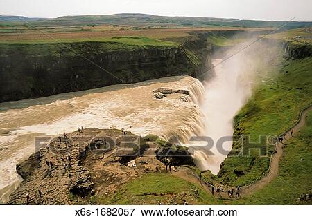 Stock Photo - Gullfoss, Su? urland, Iceland. Fotosearch