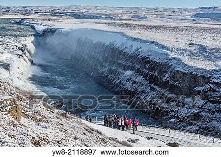 Gullfoss Waterfall, (Golden Falls), Iceland. View Large Photo Image Stock Photo - Gullfoss Waterfall, (Golden Falls), Iceland.. Fotosearch