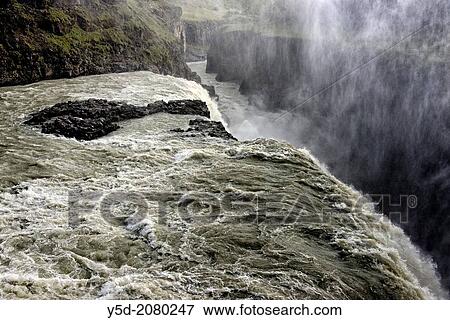 Gullfoss Waterfall, Hv? tB-Fluss, Haukadalur, southern Iceland, Iceland, Arctic regions. View Large Photo Image Stock Photo - Gullfoss Waterfall, Hv? tB-Fluss, Haukadalur, southern Iceland, Iceland, Arctic regions.. Fotosearch