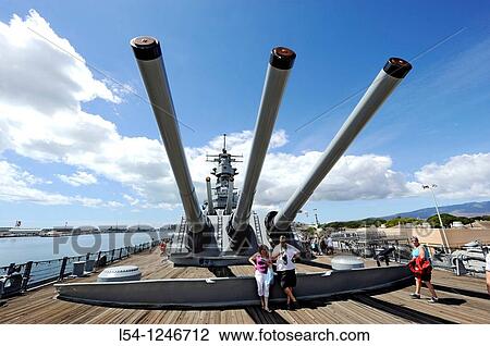 Gun Turrets USS Missouri Memorial Pearl Harbor Pacific National Monument Hawaii Ford Field View Large Photo Image Stock Image - Gun Turrets USS Missouri Memorial Pearl Harbor Pacific National Monument Hawaii Ford Field. Fotosearch