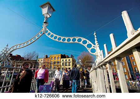 Ha Penny Bridge. Dublin (Baile? tha Cliath). Ireland View Large Photo Image Stock Photograph - Ha Penny Bridge. Dublin (Baile? tha Cliath). Ireland. Fotosearch