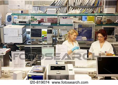 Picture - Haematology, laboratory. Hospital Universitario de Gran Canaria Doctor Negrin, Las Palmas de Gran Canaria. Canary Islands, Spain. Fotosearch