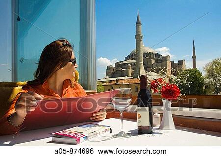Hagia Sophia as seen from a restaurant in Sultanahmet, Istanbul, Turkey View Large Photo Image Stock Photograph - Hagia Sophia as seen from a restaurant in Sultanahmet, Istanbul, Turkey. Fotosearch