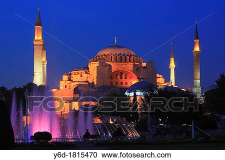 Hagia Sophia at Night, Istanbul, Turkey View Large Photo Image Stock Image - Hagia Sophia at Night, Istanbul, Turkey. Fotosearch