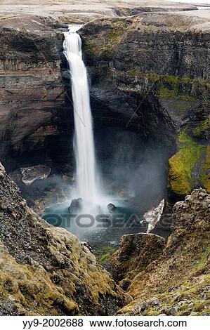 Haifoss Waterfall - South Iceland. View Large Photo Image Stock Photo - Haifoss Waterfall - South Iceland.. Fotosearch