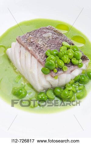 Hake in peas sauce at restaurant Casa Marcelo by Marcelo Tejedor, Santiago de Compostela. La Corua province, Galicia, Spain View Large Photo Image Stock Photo - Hake in peas sauce at restaurant Casa Marcelo by Marcelo Tejedor, Santiago de Compostela. La Corua province, Galicia, Spain. Fotosearch