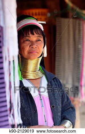 Half body image of Longneck Karen woman, Mae Hong Son, Thailand, Southeast Asia. View Large Photo Image Stock Photo - Half body image of Longneck Karen woman, Mae Hong Son, Thailand, Southeast Asia.. Fotosearch