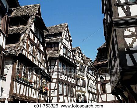 Half-timberded houses in the Petite France section of Strasbourg. Alsace, France View Large Photo Image Stock Photograph - Half-timberded houses in the Petite France section of Strasbourg. Alsace, France. Fotosearch