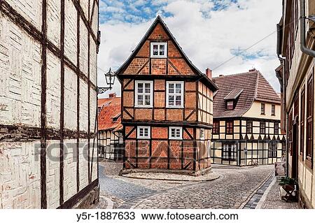 Half-timbered house Finkenherd 3, in the alley Finkenherd below the Schlossberg, Quedlinburg, Saxony-Anhalt, Germany, Europe View Large Photo Image Stock Image - Half-timbered house Finkenherd 3, in the alley Finkenherd below the Schlossberg, Quedlinburg, Saxony-Anhalt, Germany, Europe. Fotosearch
