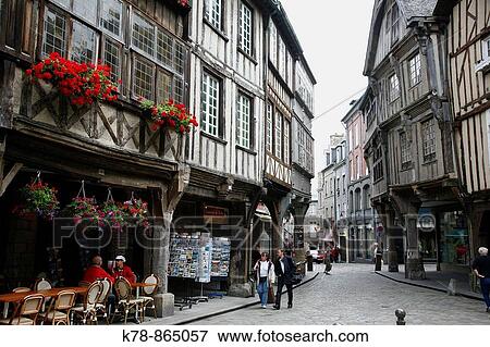 Half timbered houses in the old town of Dinan, Brittany, France View Large Photo Image Stock Photo - Half timbered houses in the old town of Dinan, Brittany, France. Fotosearch
