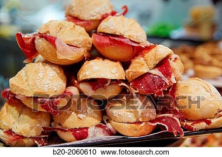 Ham sandwiches at Bar Txondorra in ol town, Donostia (San Sebastian), Gipuzkoa, Basque Country, Spain View Large Photo Image Stock Image - Ham sandwiches at Bar Txondorra in ol town, Donostia (San Sebastian), Gipuzkoa, Basque Country, Spain. Fotosearch