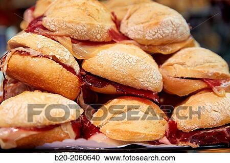 Ham sandwiches at Bar Txondorra in ol town, Donostia (San Sebastian), Gipuzkoa, Basque Country, Spain View Large Photo Image Stock Image - Ham sandwiches at Bar Txondorra in ol town, Donostia (San Sebastian), Gipuzkoa, Basque Country, Spain. Fotosearch