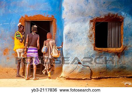 Hamer People In Dimeka Town, Omo Valley, Ethiopia. View Large Photo Image Stock Photograph - Hamer People In Dimeka Town, Omo Valley, Ethiopia.. Fotosearch