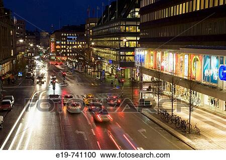 Hamngatan shopping street, Stockholm, Sweden View Large Photo Image Stock Image - Hamngatan shopping street, Stockholm, Sweden. Fotosearch