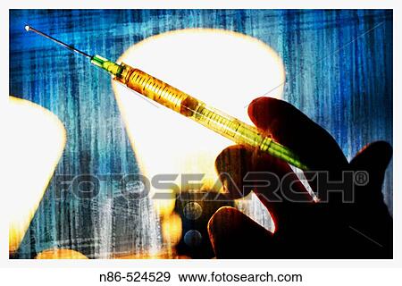 Hand drawing a syringe View Large Photo Image Stock Photo - Hand drawing a syringe. Fotosearch