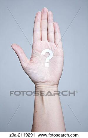 Hand with question mark. View Large Photo Image Stock Image - Hand with question mark.. Fotosearch