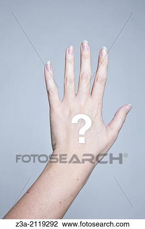 Hand with question mark. View Large Photo Image Stock Image - Hand with question mark.. Fotosearch
