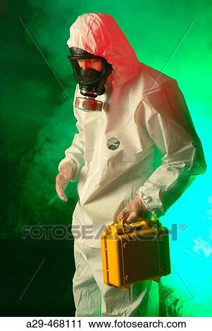 Stock Image - Handling toxic products.. Fotosearch