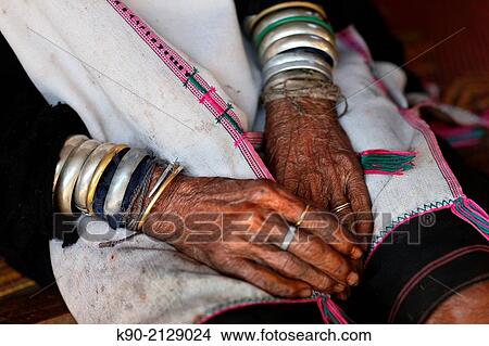 Hands of Longneck Karen woman, Mae Hong Son, Thailand, Southeast Asia. View Large Photo Image Picture - Hands of Longneck Karen woman, Mae Hong Son, Thailand, Southeast Asia.. Fotosearch