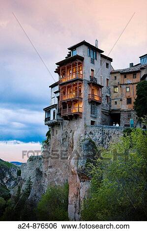 Hanging Houses, Cuenca. Castilla-La Mancha, Spain (April 2009) View Large Photo Image Stock Photograph - Hanging Houses, Cuenca. Castilla-La Mancha, Spain (April 2009). Fotosearch