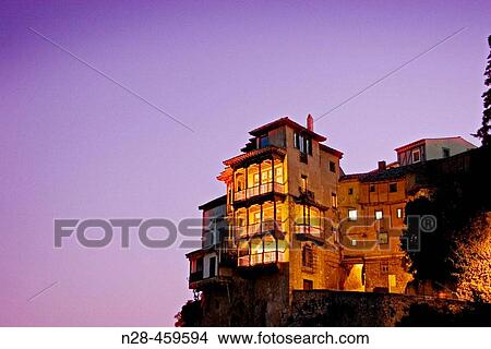 Hanging houses in the evening, Cuenca. Castilla-La Mancha, Spain View Large Photo Image Picture - Hanging houses in the evening, Cuenca. Castilla-La Mancha, Spain. Fotosearch
