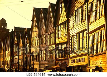 Hanseatic wharf, Bryggen, Bergen, Norway. View Large Photo Image Stock Photography - Hanseatic wharf, Bryggen, Bergen, Norway.. Fotosearch