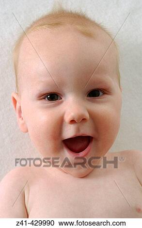 Happy baby portrait View Large Photo Image Stock Image - Happy baby portrait. Fotosearch