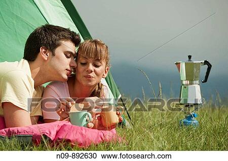 Happy Couple Camping View Large Photo Image Stock Image - Happy Couple Camping. Fotosearch