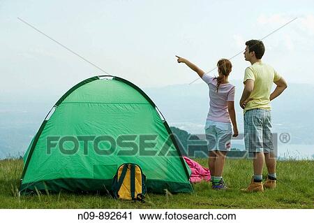 Happy Couple Camping View Large Photo Image Stock Image - Happy Couple Camping. Fotosearch