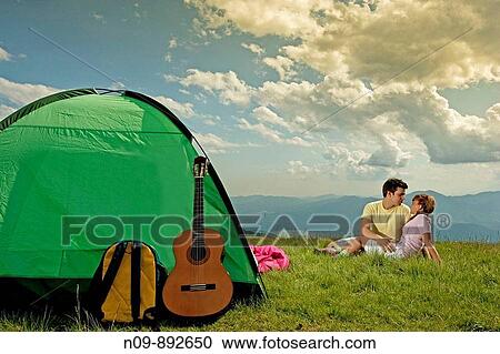 Happy Couple Camping View Large Photo Image Stock Image - Happy Couple Camping. Fotosearch