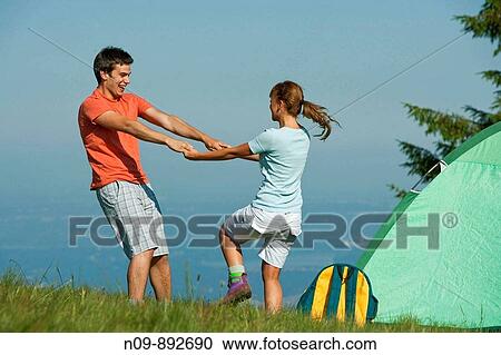 Happy Couple Camping View Large Photo Image Stock Image - Happy Couple Camping. Fotosearch