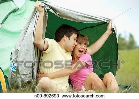 Happy Couple Camping View Large Photo Image Stock Image - Happy Couple Camping. Fotosearch