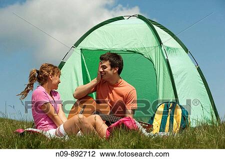 Happy Couple Camping View Large Photo Image Stock Image - Happy Couple Camping. Fotosearch