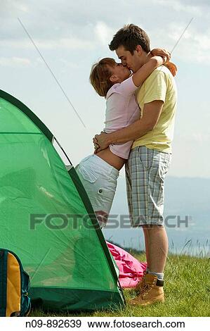 Happy Couple Camping View Large Photo Image Stock Photo - Happy Couple Camping. Fotosearch