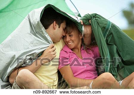 Happy Couple Camping View Large Photo Image Stock Photo - Happy Couple Camping. Fotosearch