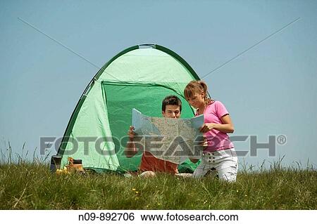 Happy Couple Camping View Large Photo Image Stock Photograph - Happy Couple Camping. Fotosearch