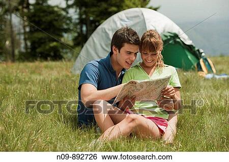 Happy Couple Camping View Large Photo Image Stock Photograph - Happy Couple Camping. Fotosearch