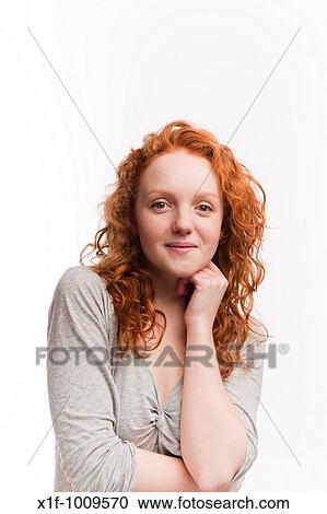 happy red haired woman girl View Large Photo Image Stock Image - happy red haired woman girl. Fotosearch