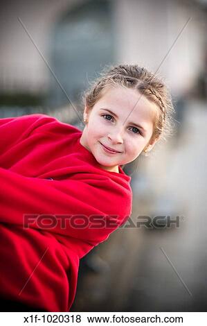 Happy smiling pretty young ten year old girl child View Large Photo Image Stock Photo - Happy smiling pretty young ten year old girl child. Fotosearch