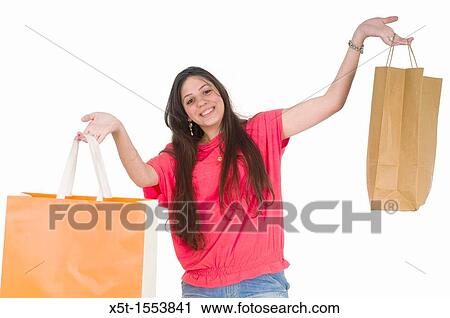 Stock Image - Happy Teen Shopper. Fotosearch