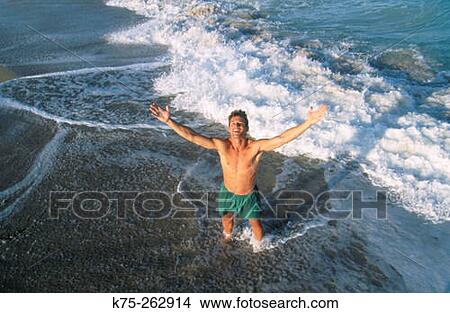 Picture - Happy to be at the beach. Fotosearch