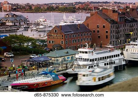Harbor ferries at dusk, Long Wharf, Boston, Massachusetts, USA View Large Photo Image Stock Image - Harbor ferries at dusk, Long Wharf, Boston, Massachusetts, USA. Fotosearch