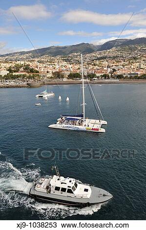 Harbor pilot boat in Madeira View Large Photo Image Stock Image - Harbor pilot boat in Madeira. Fotosearch