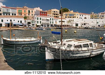 Stock Image - Harbour Es Castell Minorca, Balearic Islands, Spain, Europe. Fotosearch