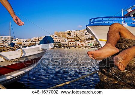 Harbour, Naxos, Cyclades Islands, Greece. View Large Photo Image Stock Image - Harbour, Naxos, Cyclades Islands, Greece.. Fotosearch