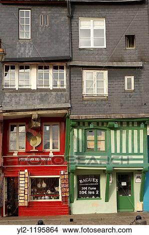 Harbour side restauarants and shops Honfleur, Normandy, France View Large Photo Image Picture - Harbour side restauarants and shops Honfleur, Normandy, France. Fotosearch