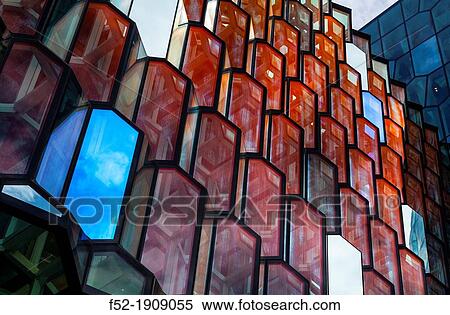 Stock Photography - Harpa concert hall and conference centre in Reykjav? k, Iceland, Europe.. Fotosearch